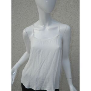 Promod  Cami Tank‎ Top White Cream Criss Cross Size 6